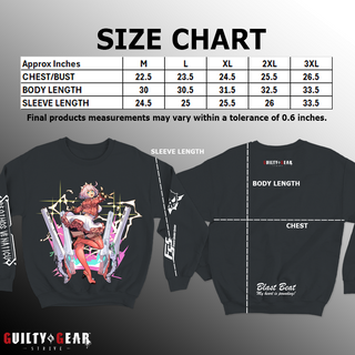 Guilty Gear -Strive- Elphelt Premium Cotton/Spandex Crewneck Sweatshirt (Metal Gray)