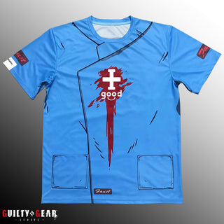 Guilty Gear -Strive- Faust Cosplay V-Neck T-Shirt with Pockets